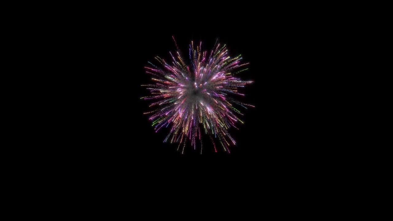 Singe Smaller Fireworks Explosion on black background