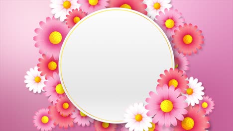 animación de fondo abstracta de la hermosa rotación de flores y la floración