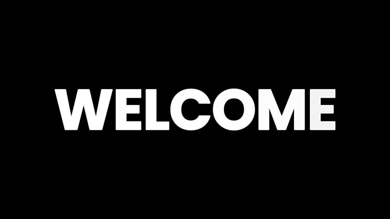Digital Welcome Word Reveal with Glowing Blue Dots