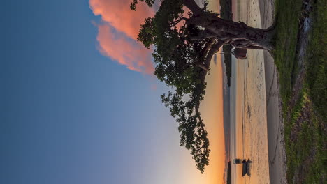 tranquil sunset on beautiful secret bay, isle of pines