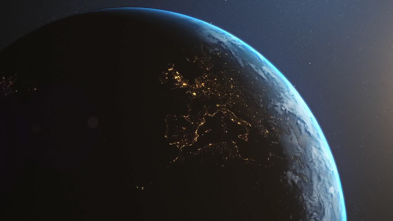 우주에서 지구의 애니메이션 4k