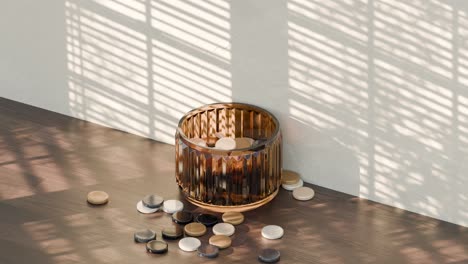 stylish decorative container with circular objects