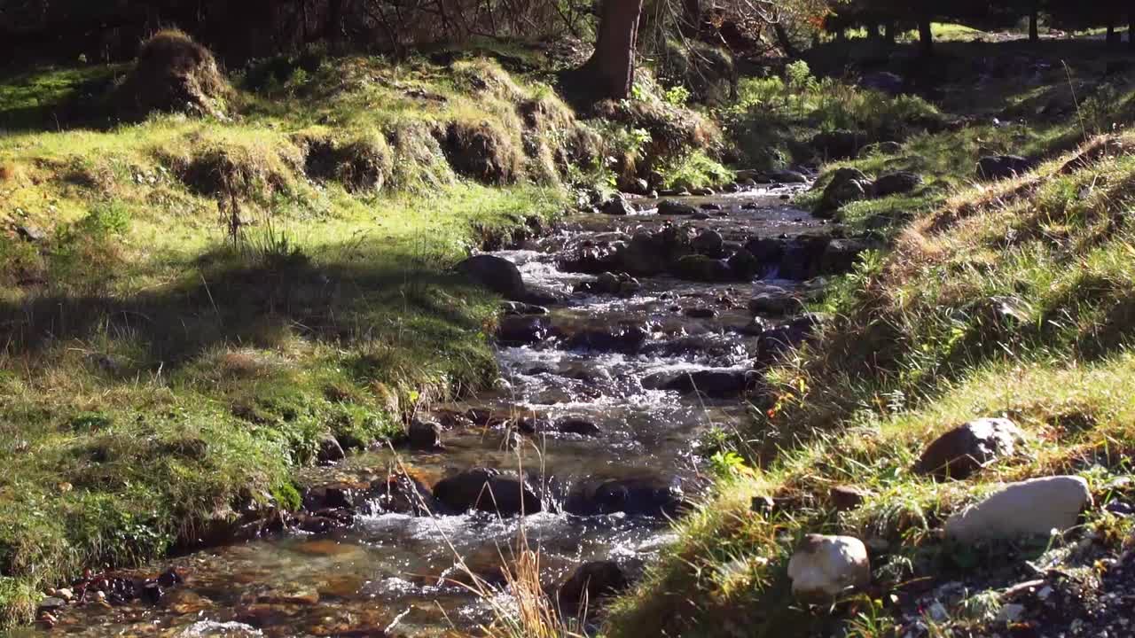 Rushing Streams Over Rocks In Piatra Craiului Mountain, Brasov County, Romania, Static Shot