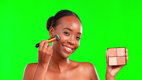 makeup, face and black woman with blush