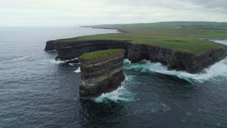 aerial view of downpatrick rock and cliffs