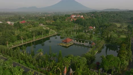 taman ujung water palace historic tourist destination in bali with mount agung