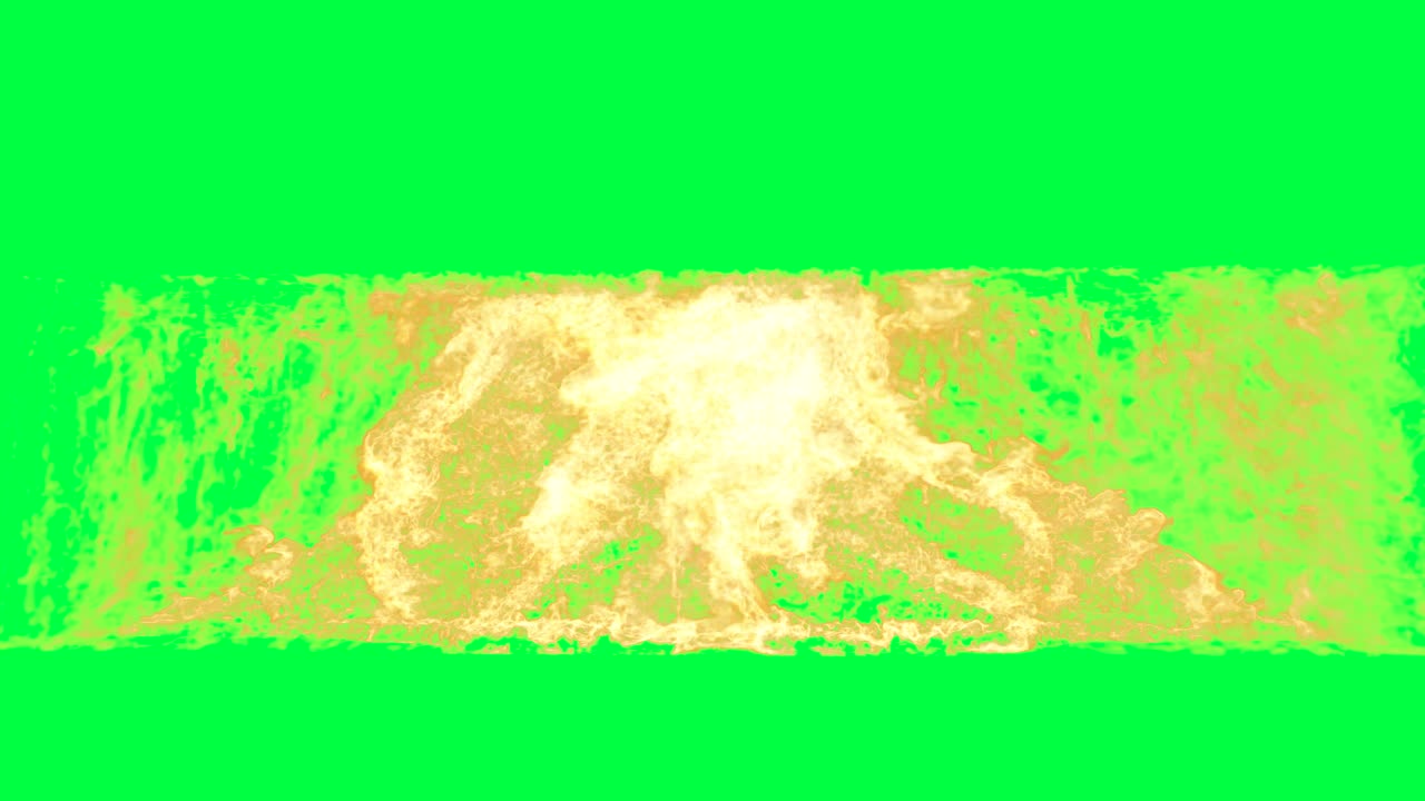 녹색 화면에서 화재 폭발