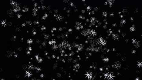 falling snowflakes on a black background