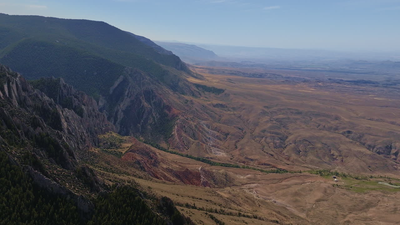 Drone glides over unique geological structures sculpted by wind and water in the western U.S.