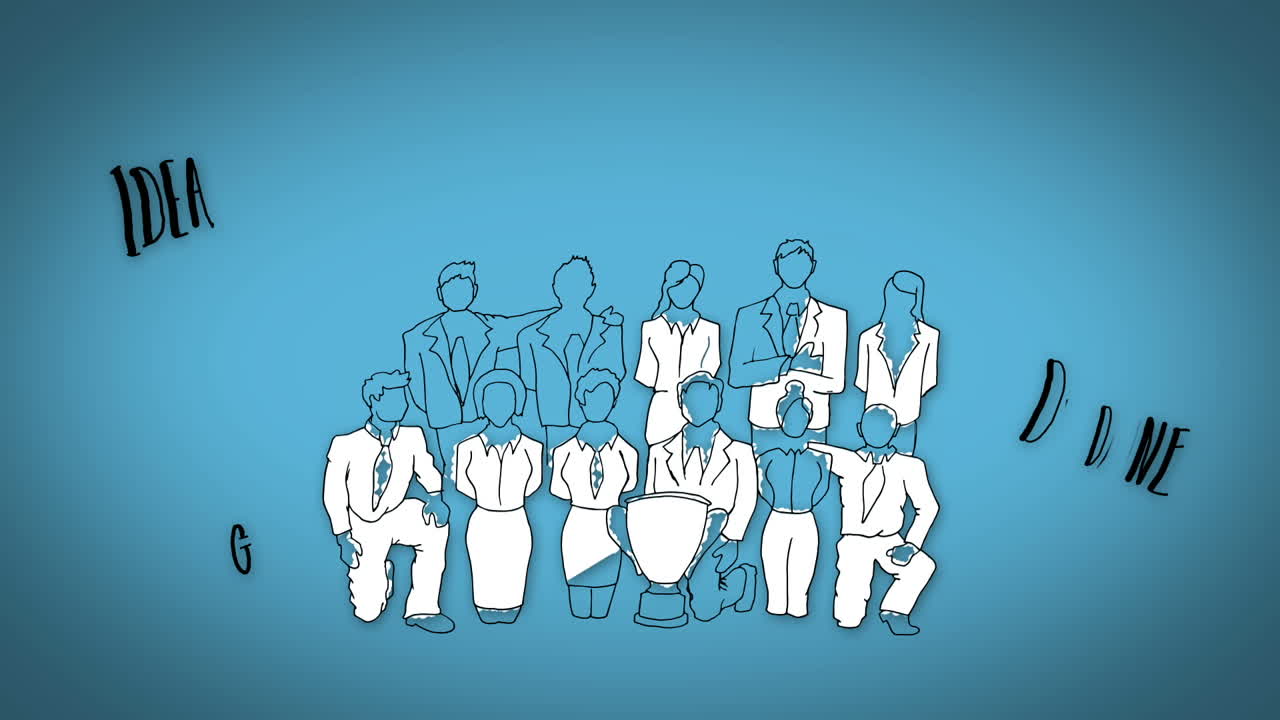 수상한 비즈니스 팀이 유행 단어와 함께 나타납니다.