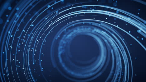 rotating glowing vortex lines and particles background, 3d rendering.