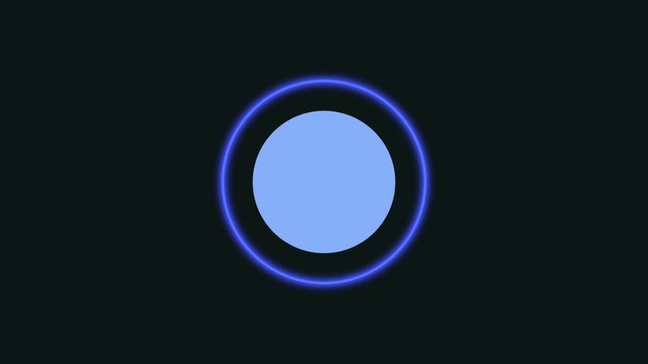 gran círculo azul de neón y patrón de puntos