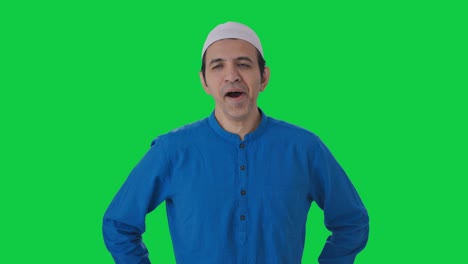 Sleepy-and-tired-Muslim-man-Green-screen