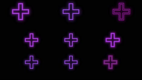 crosses shape pattern with pulsing neon purple light 9