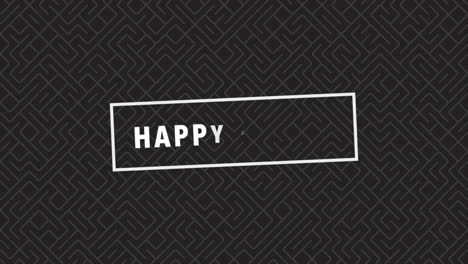 texto de feliz pascua sobre patrón geométrico negro