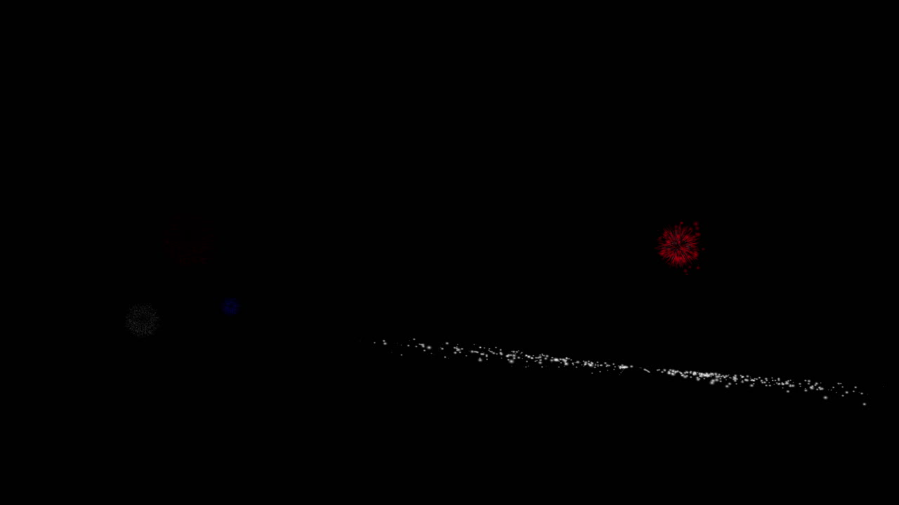 花火ディスプレイの背景オーバーレイ ⁇ 7月4日 ⁇ 赤 ⁇ 白 ⁇ 青の適度な量で新年の夜