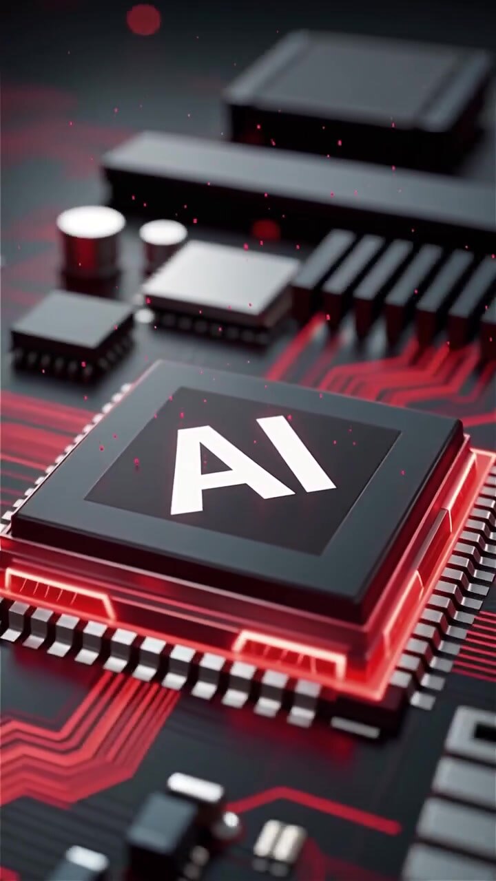 Futuristic AI Chip Motherboard Technology Background