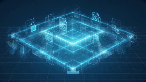 abstract digital data network and information flow