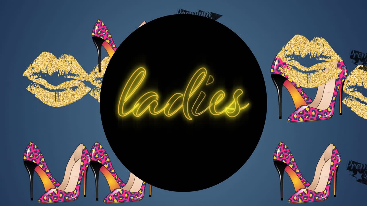 анимация дамского текста на фиолетовом фоне