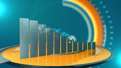 fondo de introducción de noticias del mapa del mundo digital 3d