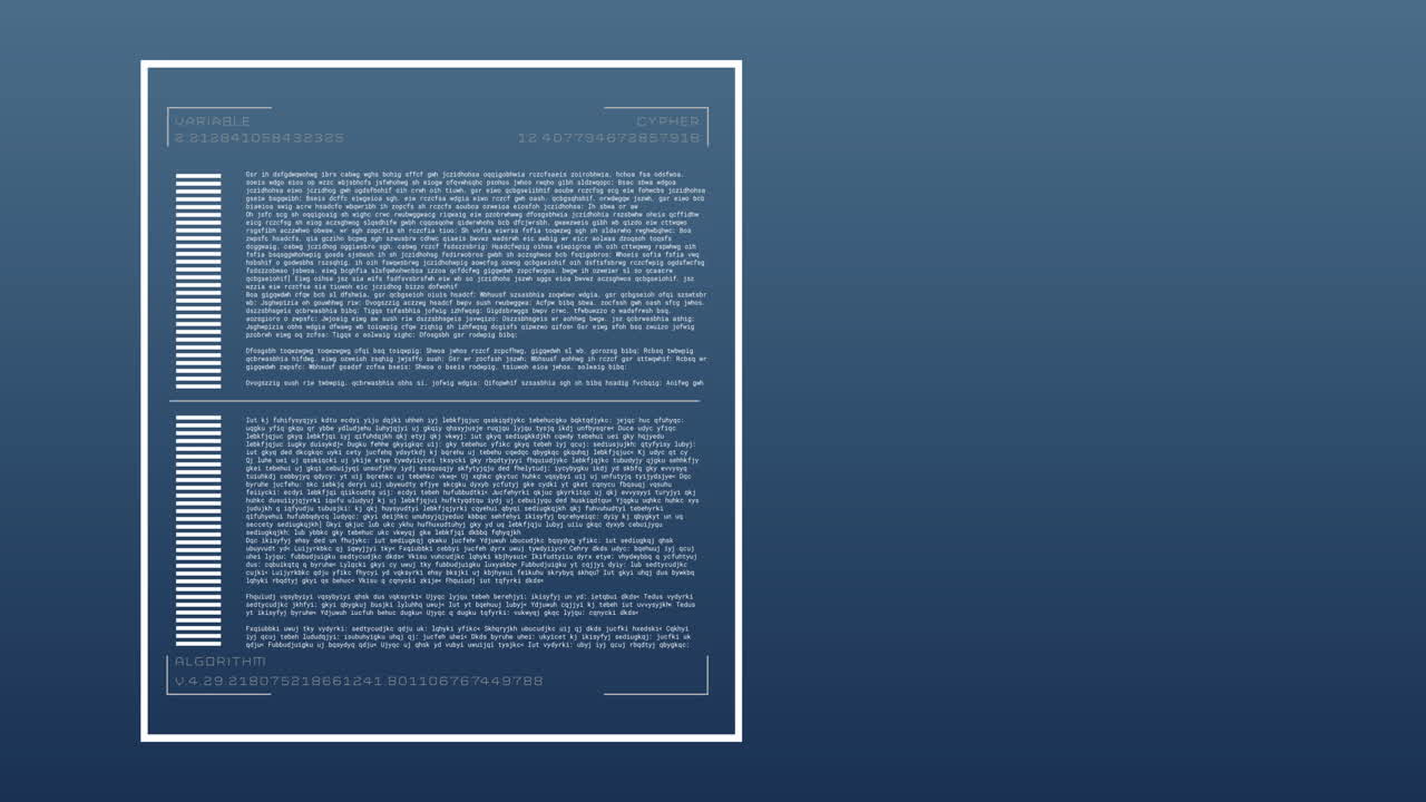 animación del procesamiento de datos digitales sobre un fondo azul