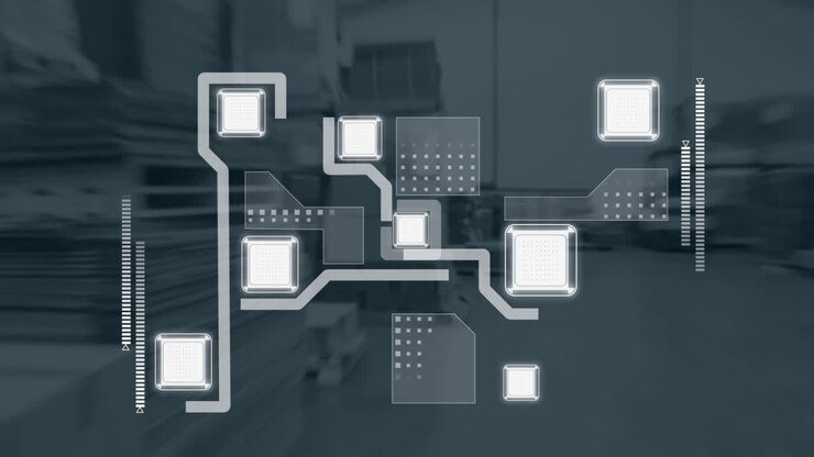 Animation af processor over lagerbygning