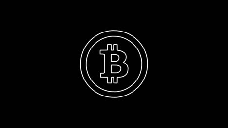 icono de red bitcoin abstracto animación sin costuras de líneas de neón 4k. hermosa animación de líneas de neón 4k video de primer plano. red blockchain de la criptomoneda principal en el mundo