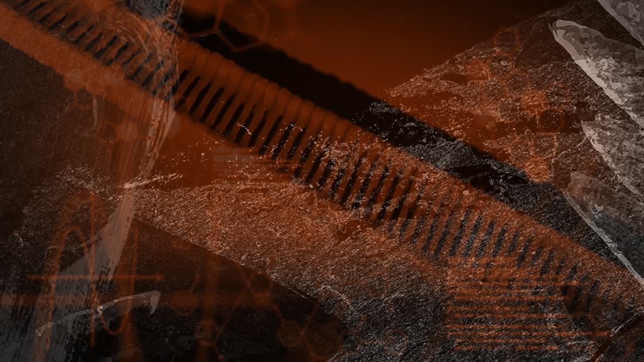 Animation of abstract geometric patterns with textured layers in brown and black