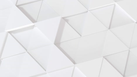 abstracto 3d geométrico triángulo blanco animación de pared. 4k imágenes de renderización por computadora. bucle.
