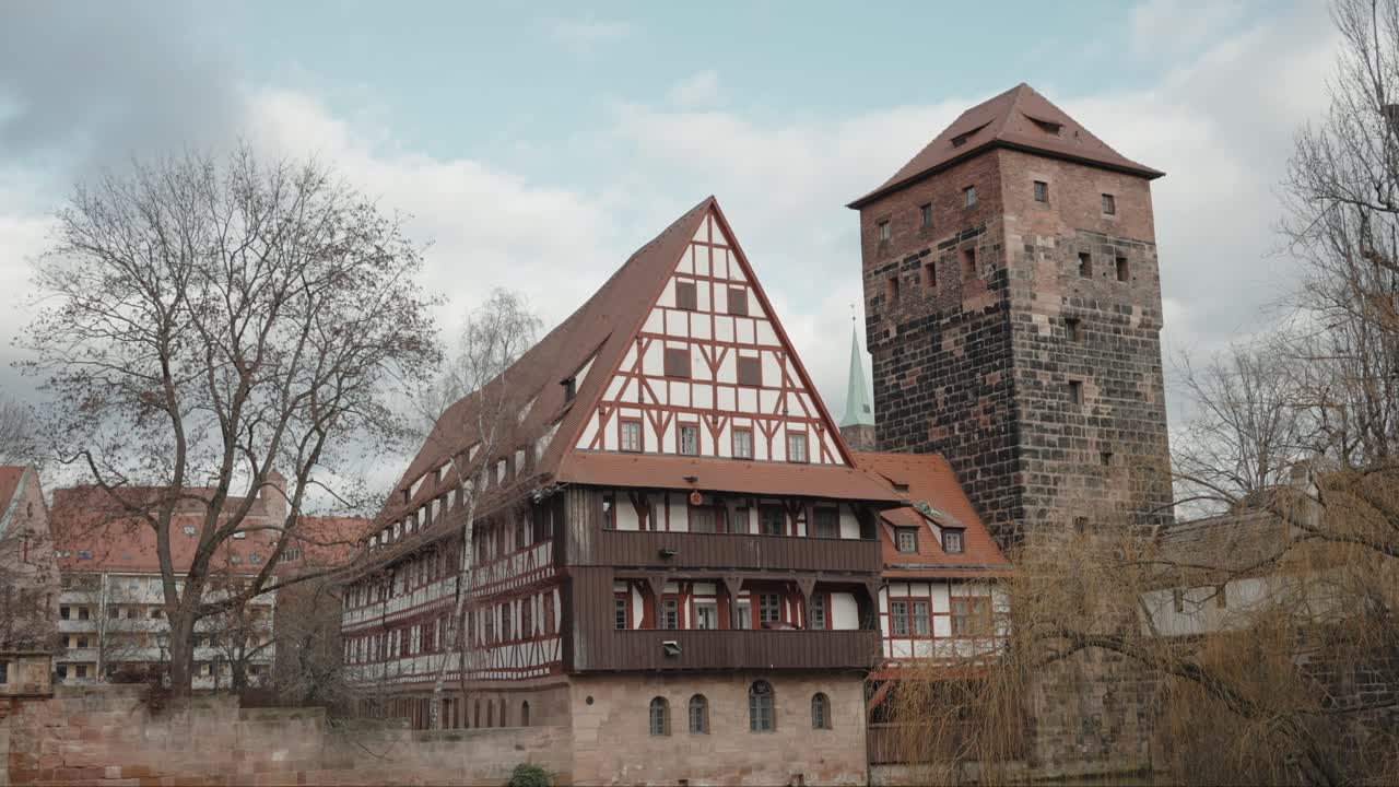 역사적인 건축물이 있는 독일 뉘른베르크 알슈타트의 바인슈타델