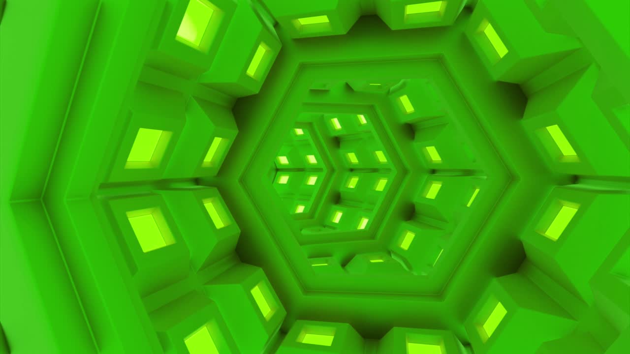 Abstract Hexagonal Tunnel - 3D Render