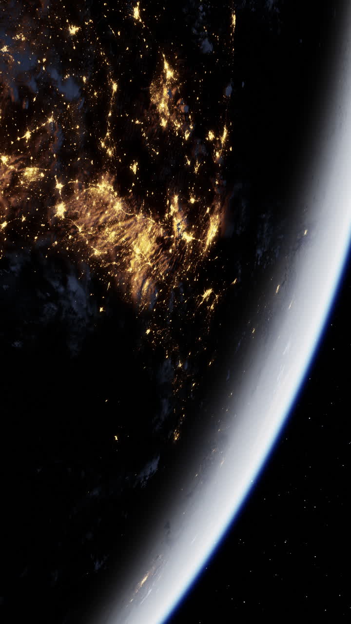 la tierra por la noche desde el espacio