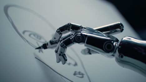 the art of technology: a closer look at the intricate process of a robotic arm skillfully drawing a portrait with precision and elegance