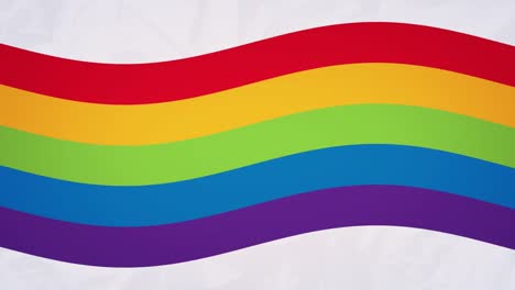 animation of rainbow waving on white background with copy space