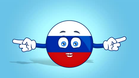 cartoon icon flag russia double side pointer speak with face animation with alpha matte