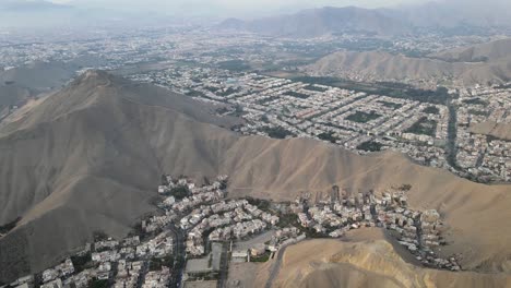 orbit shot of beaufitul district of santiago de surco, lima, peru