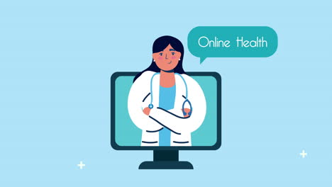 female doctor in desktop telemedicine