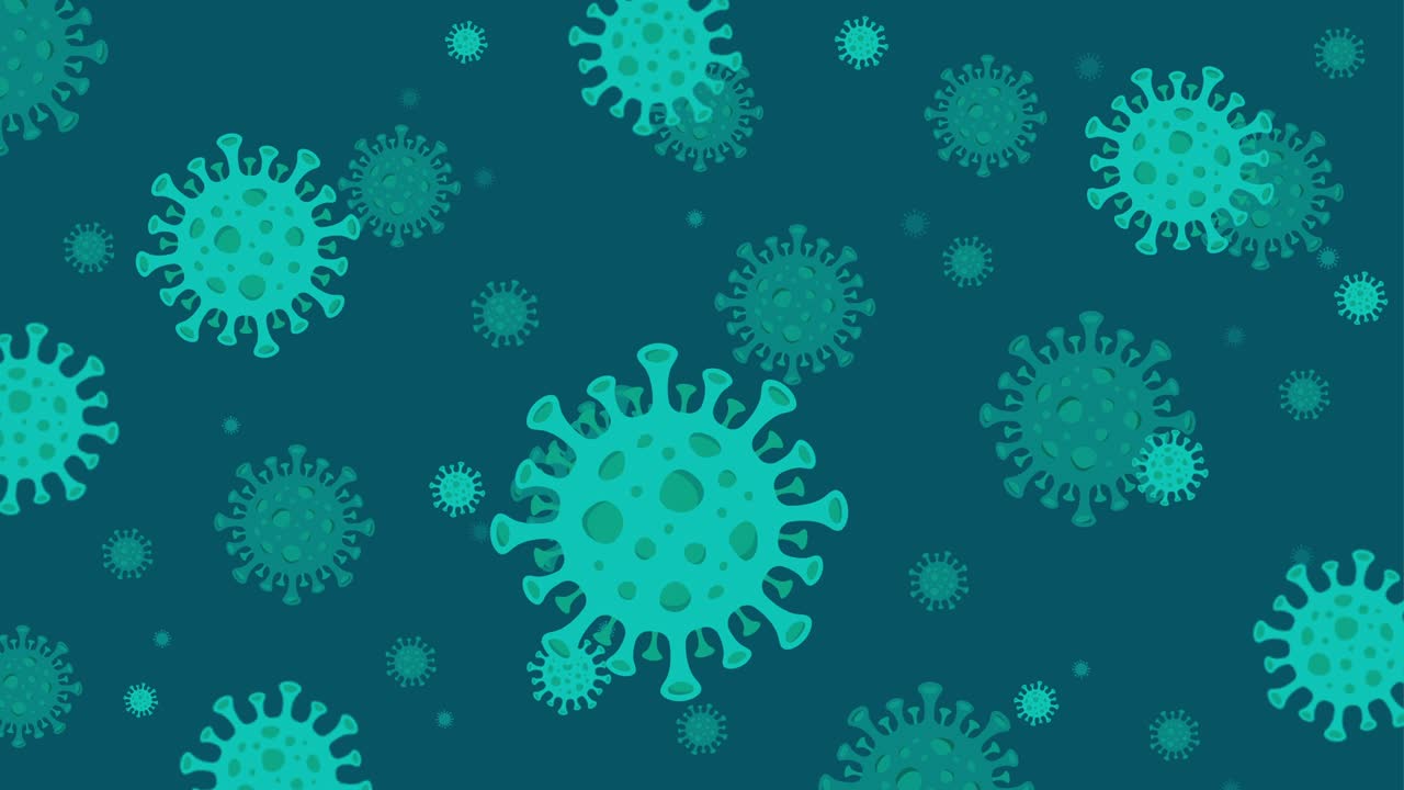 Sfondo virus. Motivo Coronavirus COVID-19. Video 4K in loop