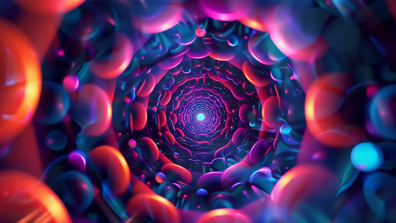 Terowongan Spiral Bercahaya Abstrak