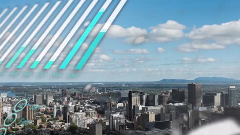 animación del procesamiento de datos sobre el paisaje urbano