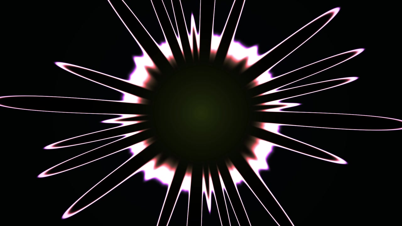Abstrakte pulsierende Lichtwellenform-Animation auf schwarzem Hintergrund