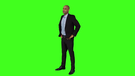 businessman standing with hands on hips