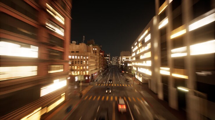 Beautiful Aerial Drone Hyperlapse view of urban modern city