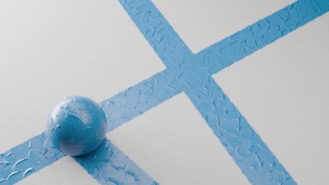 blue sphere and lines on white background