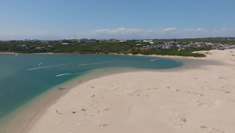 sunny beach and river view in witsand, south africa from a high angle