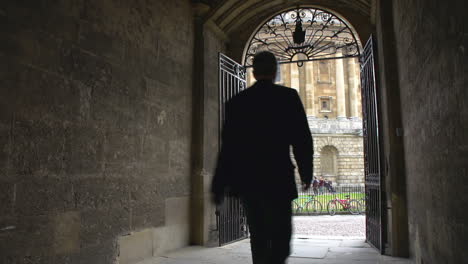 view through ornate gate to the oxford radcliffe camera