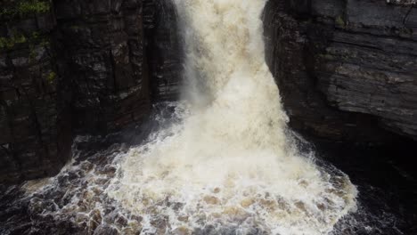 High-Force-,-waterfall-Lake-District-Cumbria-UK-Aerial-reveal-crane-shot-4K-Summer-2021