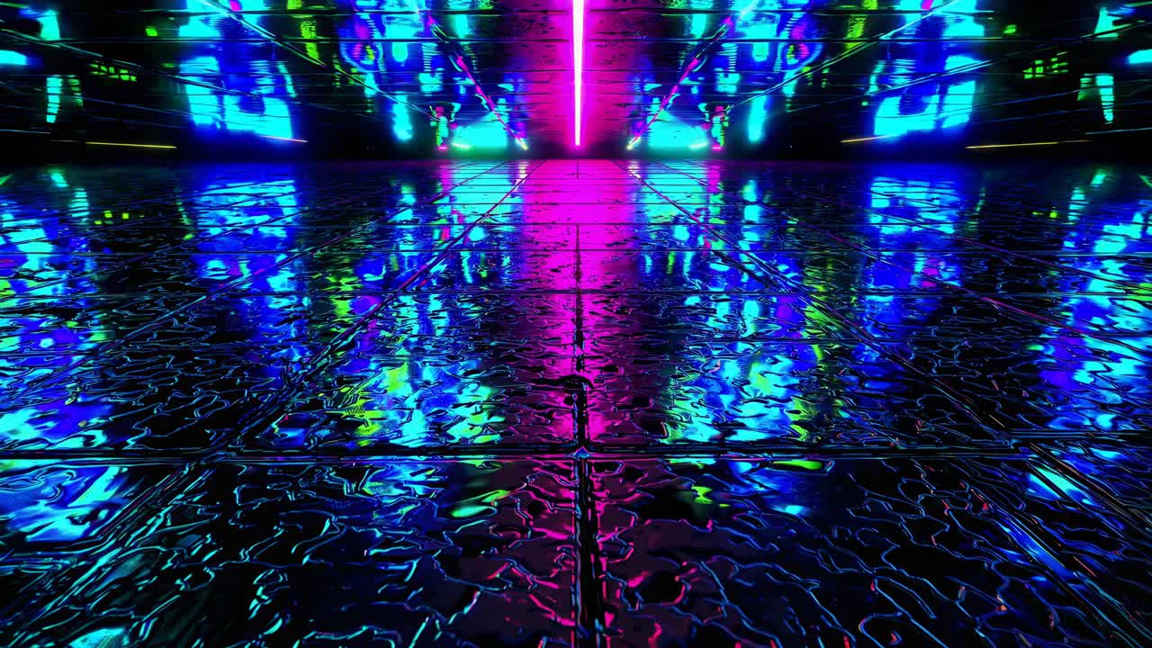 diseño de interiores futurista de neón