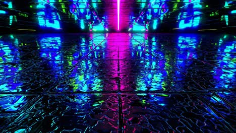diseño de interiores futurista de neón