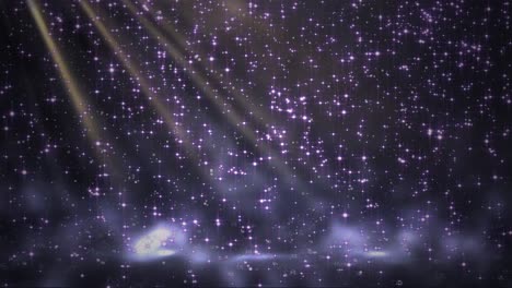 luces de escenario brillantes con polvo brillante